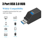 便攜迷你 2 埠 USB 2.0 + 1 埠 USB 3.0 集線器附掛繩，USB 3.0