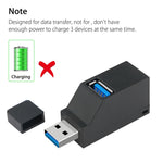 便攜迷你 2 埠 USB 2.0 + 1 埠 USB 3.0 集線器附掛繩，USB 3.0