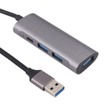 U-811 四合一 USB 3.0 轉 3 埠 USB 3.0 + USB-C / Type-C 埠集線器擴充座，U-811