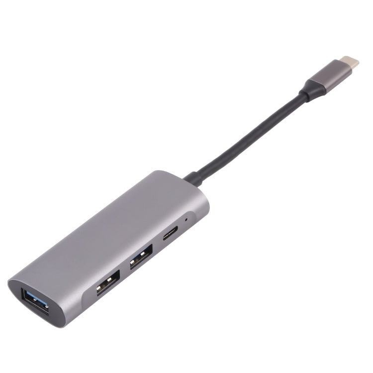 T-811 四合一 USB-C / Type-C 轉 3 埠 USB 3.0 + USB-C / Type-C 埠集線器擴充座，T-811