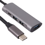 T-811 四合一 USB-C / Type-C 轉 3 埠 USB 3.0 + USB-C / Type-C 埠集線器擴充座，T-811
