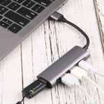 T-811 四合一 USB-C / Type-C 轉 3 埠 USB 3.0 + USB-C / Type-C 埠集線器擴充座，T-811