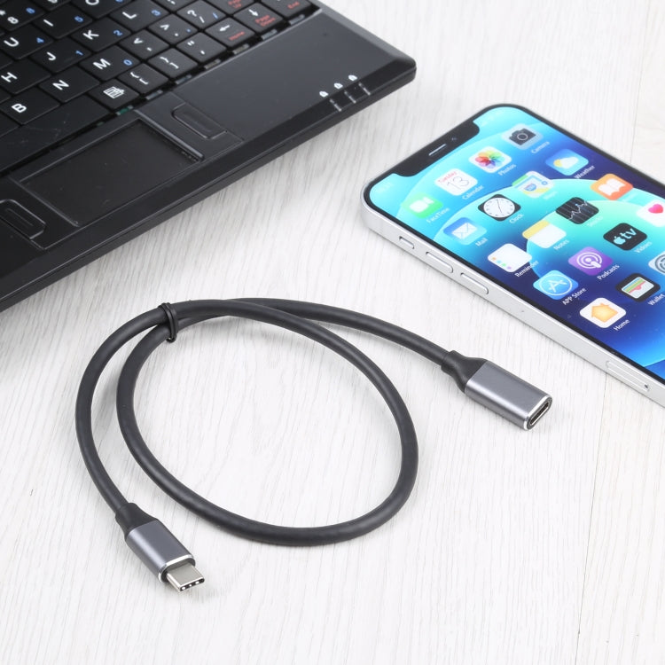 USB-C / Type-C 公頭轉 USB-C / Type-C 母頭轉接線，線長：50cm，50cm