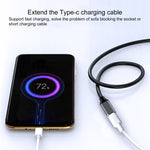 USB-C / Type-C 公頭轉 USB-C / Type-C 母頭轉接線，線長：50cm，50cm