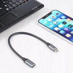 USB-C / Type-C 公頭轉 USB-C / Type-C 母頭轉接線，線長：25cm，25cm