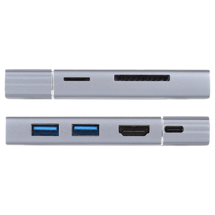 7合1 雙USB 3.0 + TF/SD + HDMI/VGA + 3.5mm 耳機孔 + Type-C / USB-C 多功能 USB-C 擴充座，2xUSB3.0+TF/SD+HDMI/VGA+3.5mm