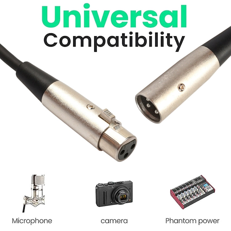 5m 3 針 XLR 公頭轉 XLR 母頭麥克風屏蔽線，長度：5m