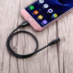 3.5mm 公頭轉 Micro USB 公頭 音頻 AUX 線，長度：約40cm，Micro USB 40cm