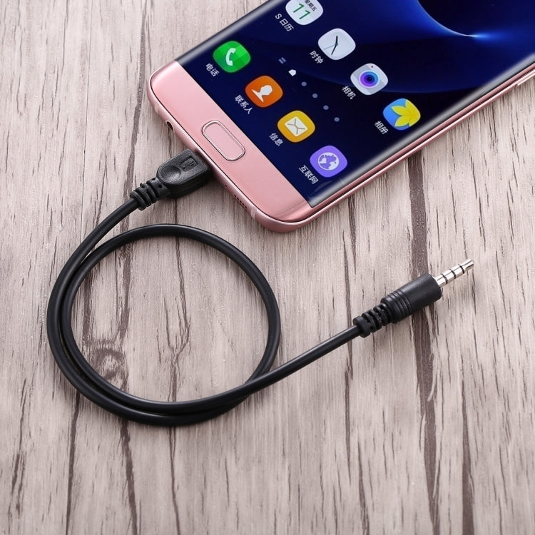 3.5mm 公頭轉 Micro USB 公頭 音頻 AUX 線，長度：約40cm，Micro USB 40cm