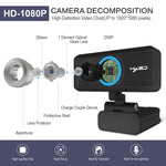 HXSJ S4 1080P 可調式 180 度高清手動對焦視訊網路攝影機，附麥克風
