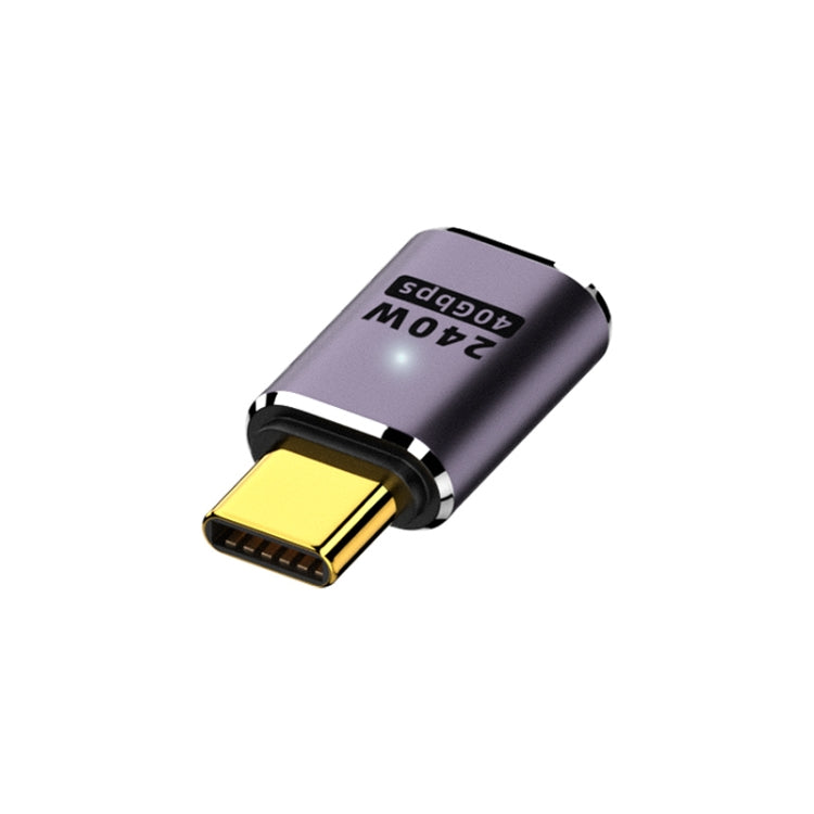 240W USB-C/Type-C 母頭轉 USB-C/Type-C 公頭 40Gbps 直線轉接器 附燈，直線轉接器