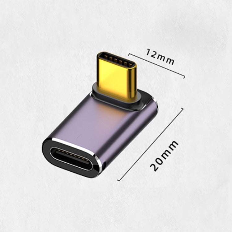 240W USB-C/Type-C 母轉 USB-C/Type-C 公 40Gbps 垂直角度轉接器帶燈，垂直角度轉接器
