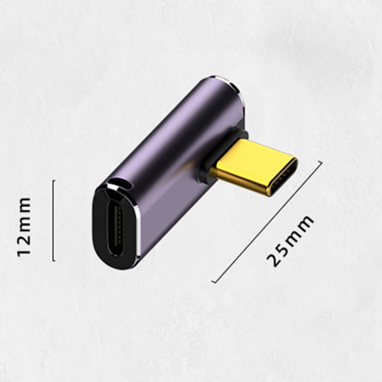 240W USB-C/Type-C 母頭轉 USB-C/Type-C 公頭 40Gbps 中彎轉接器 附燈，中彎轉接器