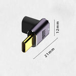 240W USB-C/Type-C 母頭轉 USB-C/Type-C 公頭 40Gbps 上下彎轉接器 附燈，上下彎轉接器