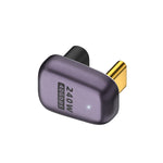 240W USB-C/Type-C 母頭轉 USB-C/Type-C 公頭 40Gbps U型轉接器附燈，U型轉接器