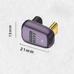 240W USB-C/Type-C 母頭轉 USB-C/Type-C 公頭 40Gbps U型轉接器附燈，U型轉接器