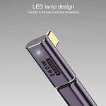 240W USB-C/Type-C 母頭轉 USB-C/Type-C 公頭 40Gbps U型轉接器附燈，U型轉接器