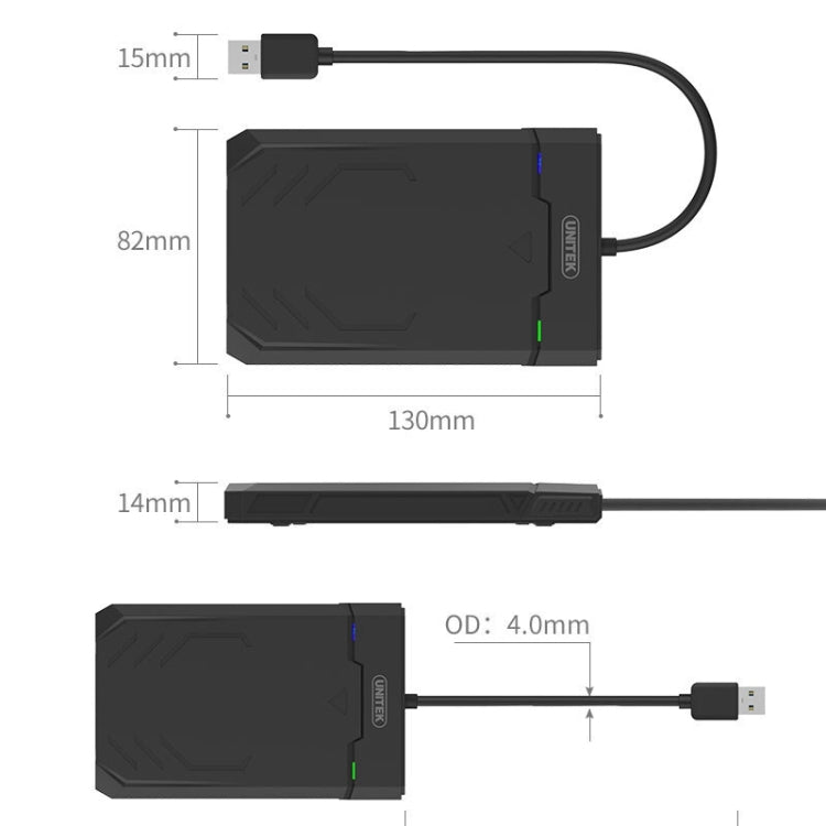 UNITEK SATA 2.5 吋 USB 3.0 介面硬碟外接盒，長度：30cm，SATA USB 3.0 介面，長度：30cm