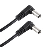 30cm 5A 5.5 x 2.1mm 公頭對公頭彎頭直流電源插頭線，DC 12-24V