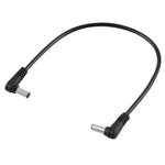 30cm 5A 5.5 x 2.1mm 公頭對公頭彎頭直流電源插頭線，DC 12-24V