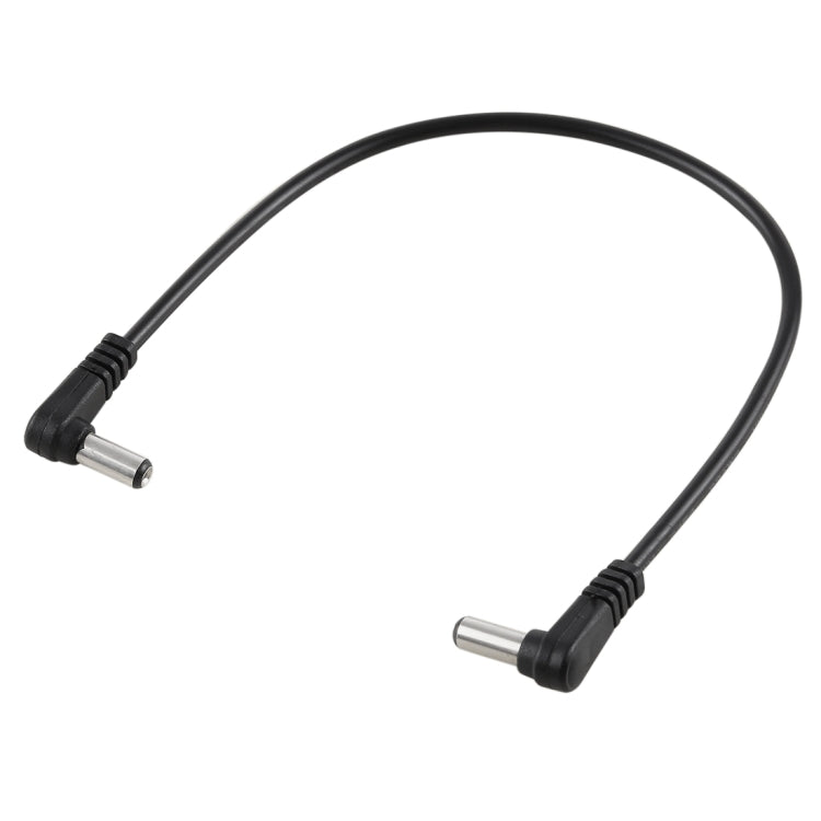 30cm 5A 5.5 x 2.1mm 公頭對公頭彎頭直流電源插頭線，DC 12-24V