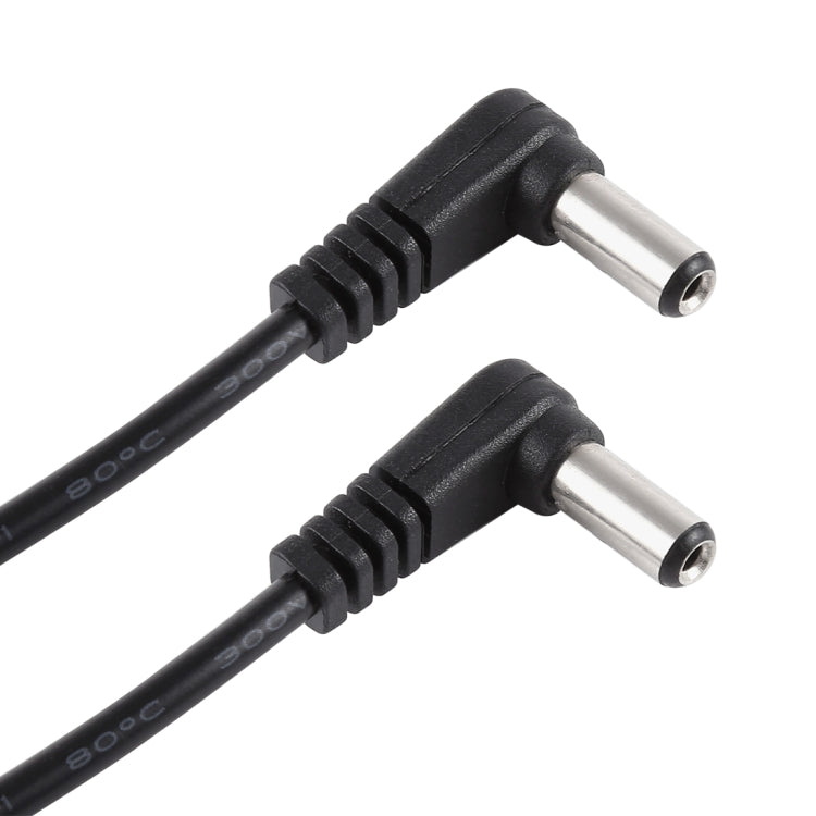30cm 5A 5.5 x 2.1mm 公頭對公頭彎頭直流電源插頭線，DC 12-24V