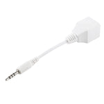 CAT5 RJ45 插座轉 3.5mm 四極公插音頻以太網 LAN 網路轉接器，總長約 13cm