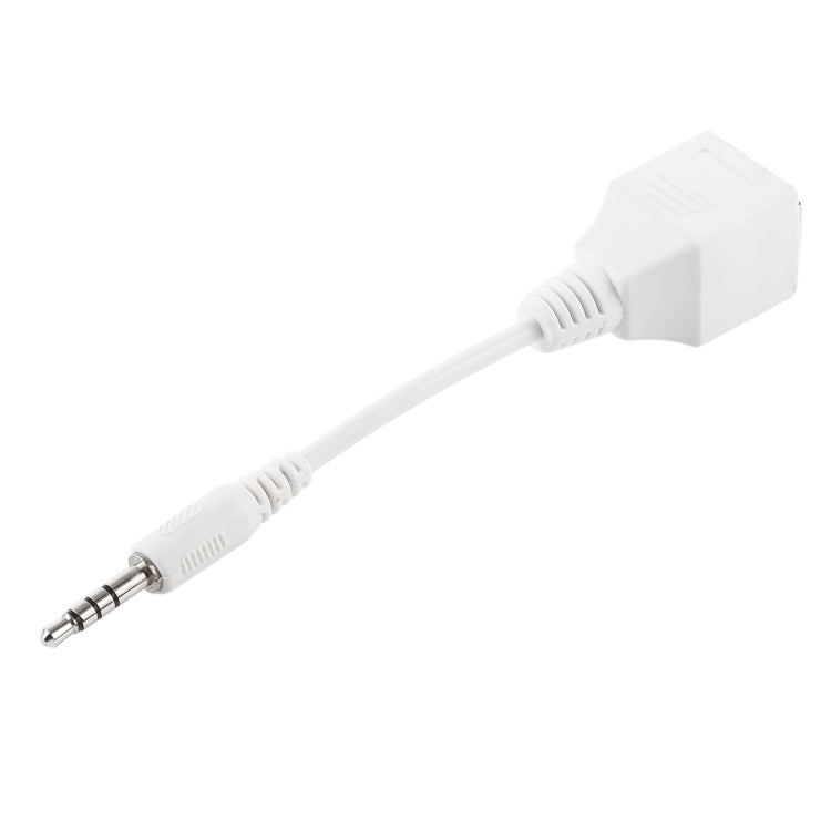 CAT5 RJ45 插座轉 3.5mm 四極公插音頻以太網 LAN 網路轉接器，總長約 13cm