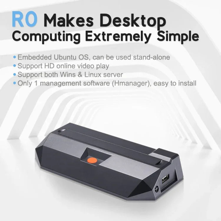 R0 Windows 和 Linux 系統迷你電腦，四核心 1.5GHz，記憶體：1GB，儲存空間：8GB，有線版本
