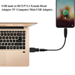 USB公頭轉5.5 x 2.1mm母頭插頭轉接器，USB公頭轉5.5 x 2.1mm