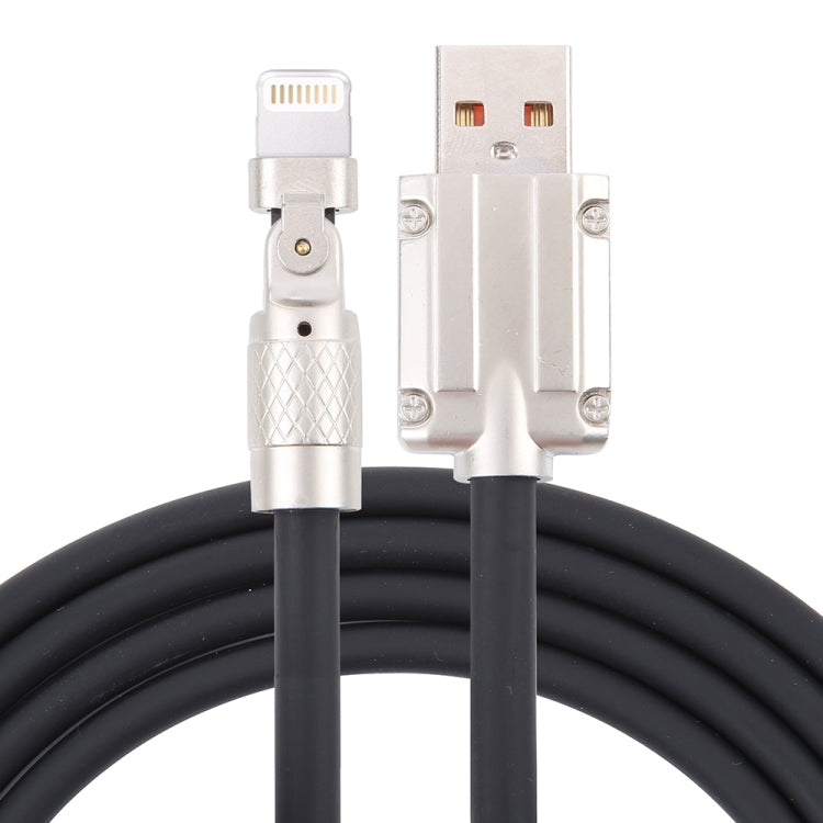 Mech系列 6A 120W USB轉8 Pin 180度金屬插頭快充線，長度：1.2米，1.2米8 Pin，1.2米180度8 Pin