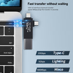 3 合 1 USB 3.0 對 8 Pin + Micro USB + USB-C / Type-C 介面多功能 OTG 轉接器
