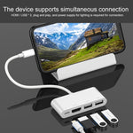 75216 4 合 1 8 針轉 HDMI + 8 針充電 + 2 USB 埠高清視頻轉換器，75216