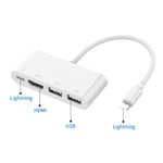 75216 4 合 1 8 針轉 HDMI + 8 針充電 + 2 USB 埠高清視頻轉換器，75216