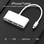 75216 4 合 1 8 針轉 HDMI + 8 針充電 + 2 USB 埠高清視頻轉換器，75216