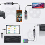 Onten 95118U 4合1 USB-C / Type-C轉4埠USB 3.0多功能集線器轉換擴充座，95118U