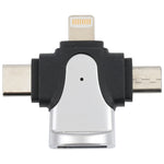 3 合 1 8 針 + USB-C / Type-C + Micro USB 公頭轉 USB 3.0 母頭鋅合金轉接器