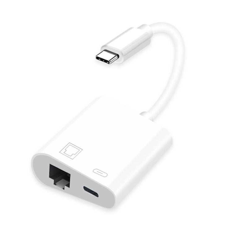 NK-1035 TC 2 合 1 USB-C / Type-C 公頭對乙太網路 + Type-C 電源母頭轉接器，NK-1035 TC