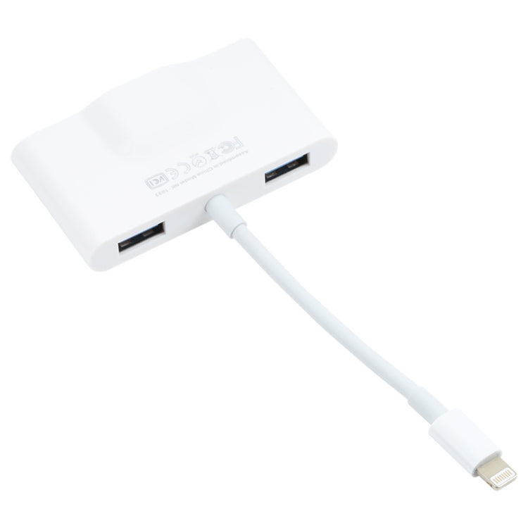 NK-1033 5 合 1 8 針公頭轉雙 USB + 3.5mm AUX + 乙太網路 + 8 針電源母頭轉接器，NK-1033