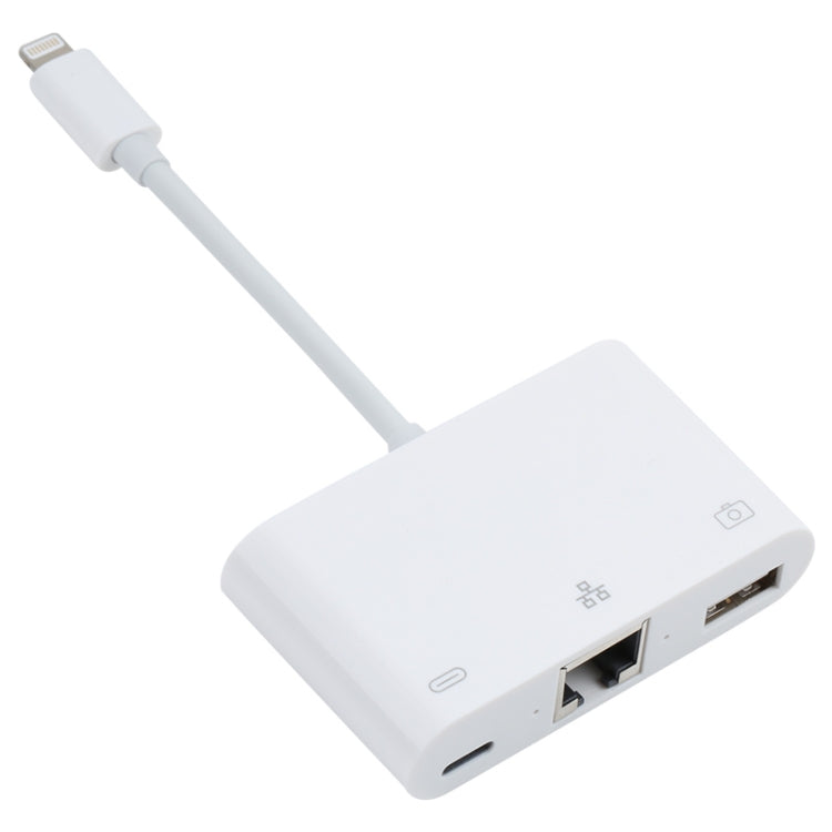 NK-107 3 合 1 8 針公頭轉 USB + 1000M 乙太網路 + 8 針電源母頭轉接器，NK-107