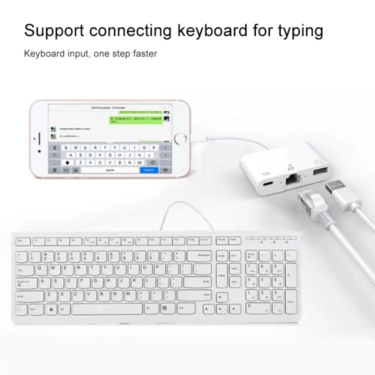 NK-107 3 合 1 8 針公頭轉 USB + 1000M 乙太網路 + 8 針電源母頭轉接器，NK-107