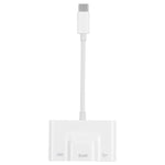 3 合 1 USB-C / Type-C 公頭對 USB + 100M RJ45 乙太網路 + Type-C 電源母頭轉接器，3 合 1