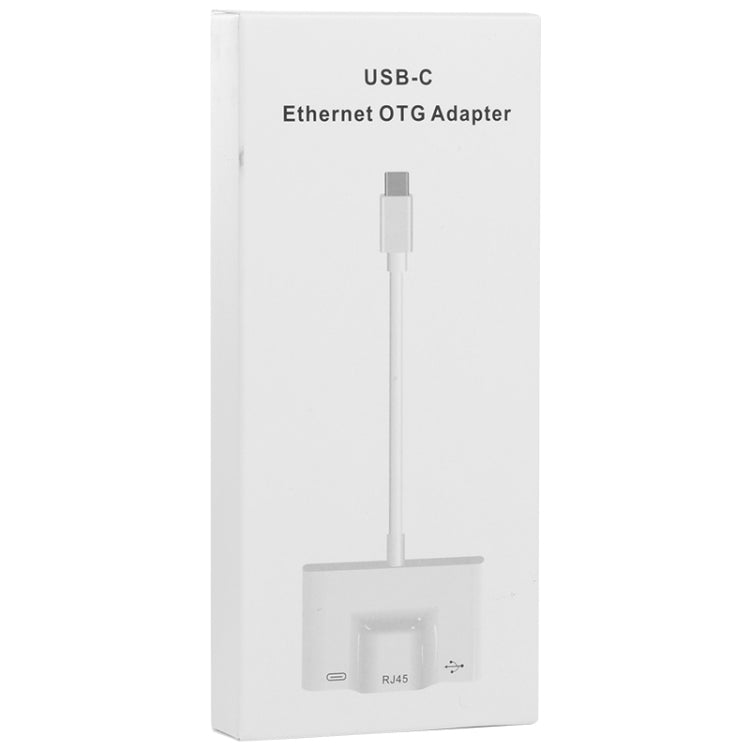 3 合 1 USB-C / Type-C 公頭對 USB + 100M RJ45 乙太網路 + Type-C 電源母頭轉接器，3 合 1