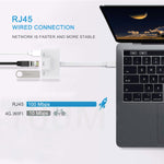 3 合 1 USB-C / Type-C 公頭對 USB + 100M RJ45 乙太網路 + Type-C 電源母頭轉接器，3 合 1