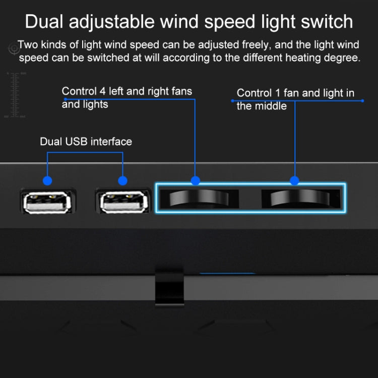 雙 USB 埠五芯散熱器筆記型電腦支架