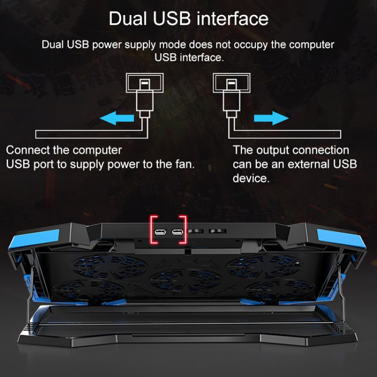 雙 USB 埠五芯散熱器筆記型電腦支架