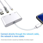 NK-107 3 合 1 乙太網路 + USB + 8 針充電母座轉 8 針公頭 OTG 數位視訊轉換線