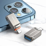 MCDODO USB 3.0 母頭轉 8 針公頭 OTG 轉換器 USB 隨身碟，8 針