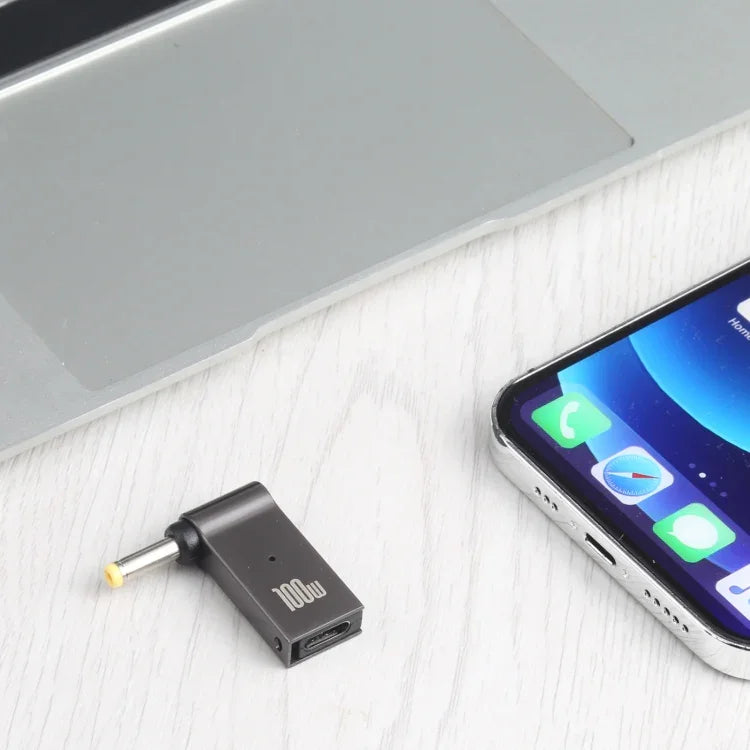 100W USB-C / Type-C 母頭轉 DC 4.0x1.7毫米公頭電腦充電轉接器，適用聯想，Type-C 母頭轉 DC 4.0x1.7毫米公頭（黃色）