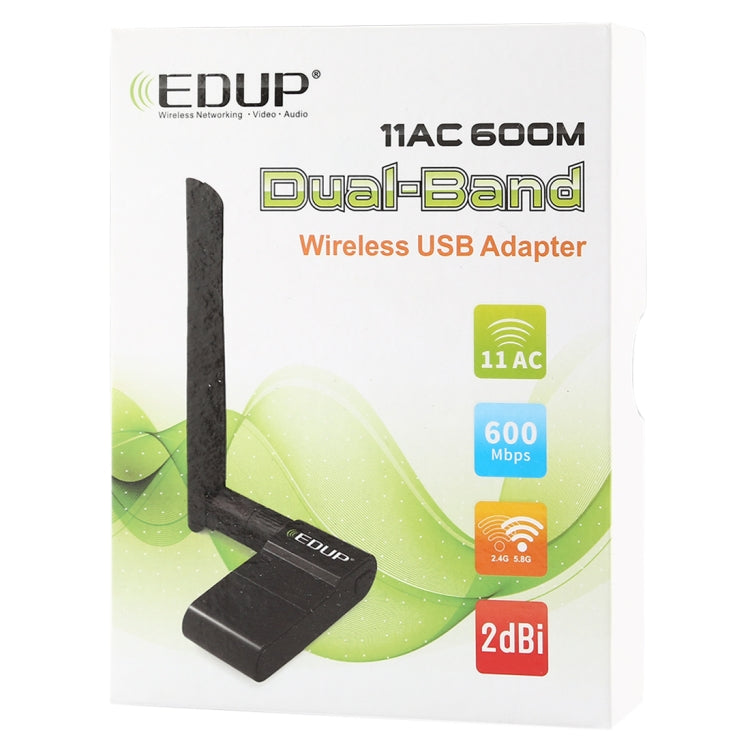 EDUP EP-AC1635 600Mbps 雙頻無線11AC USB乙太網路轉接器，2dBi天線，適用筆記型電腦/桌機，EP-AC1635